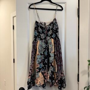 Free People Floral Mini Dress - Black, Blue, Pink